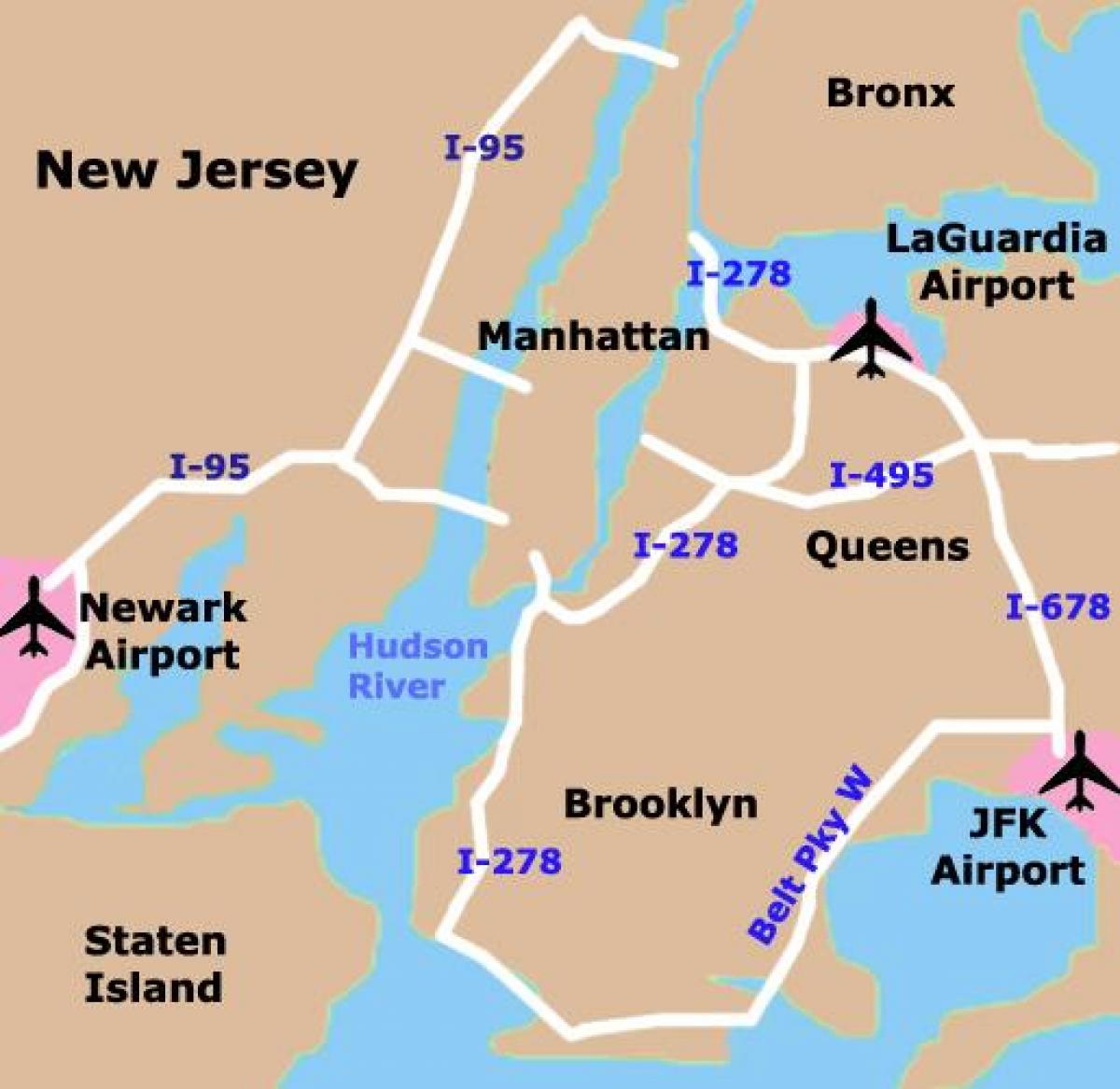 Plan des aéroports de Brooklyn