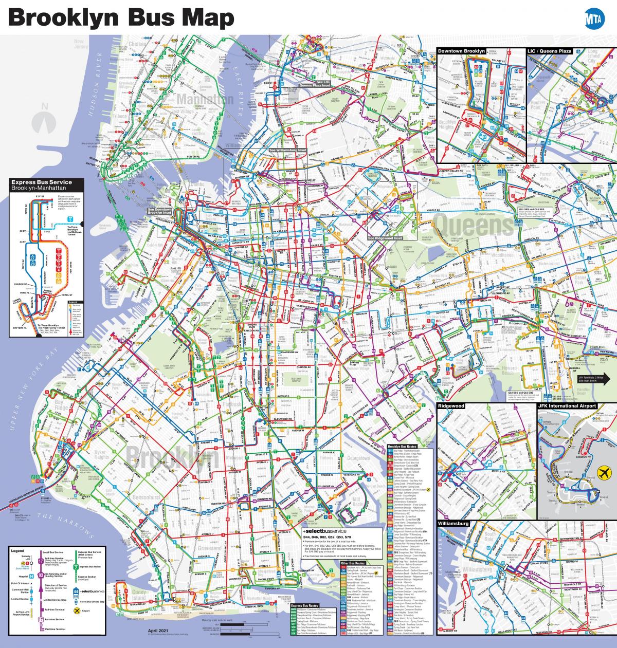 Plan des stations bus de Brooklyn