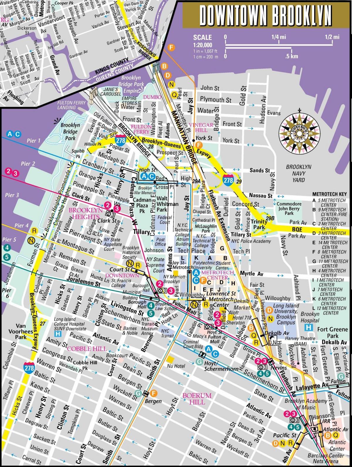 Plan du centre ville de Brooklyn