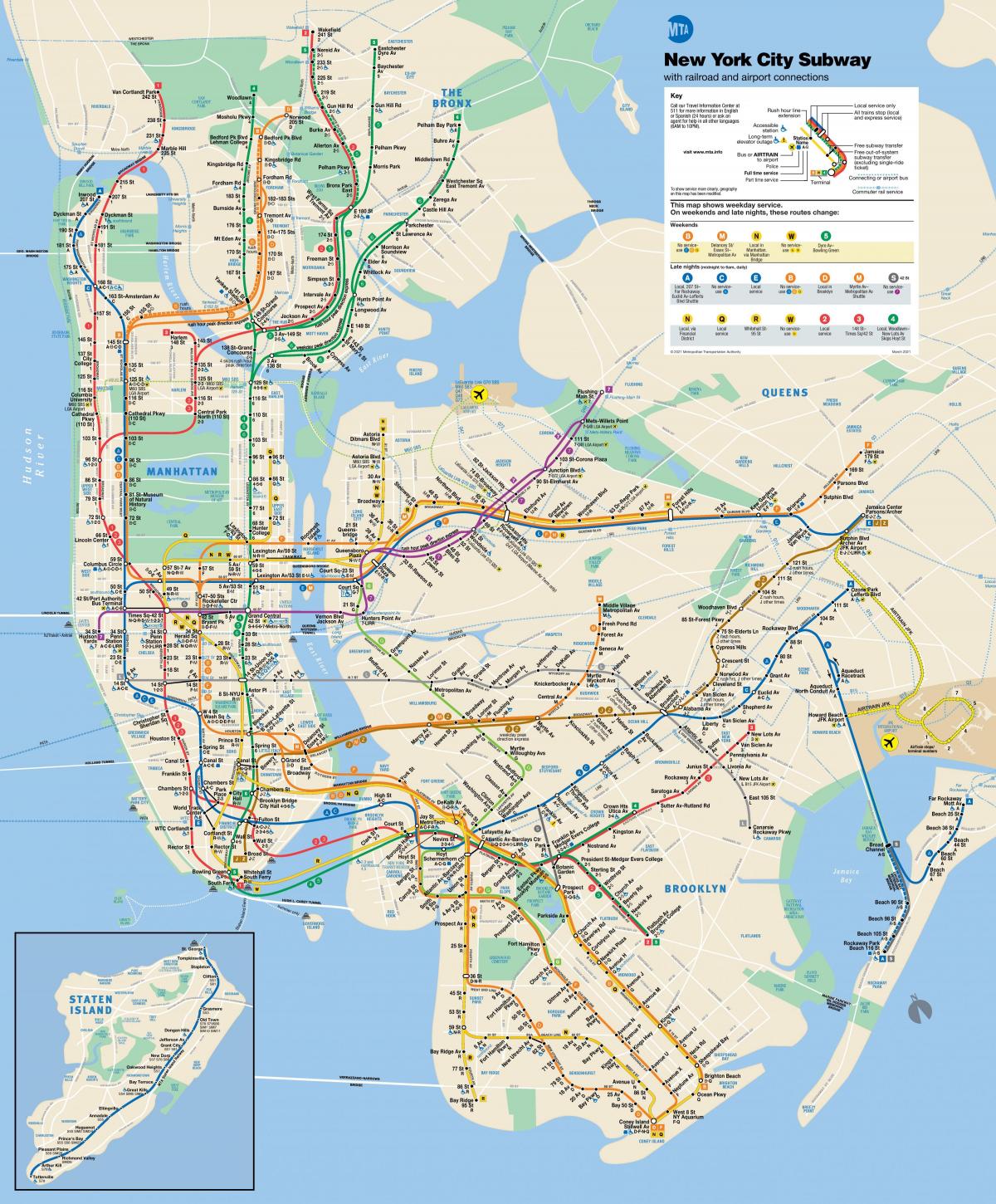 Plan des stations de metro de Brooklyn
