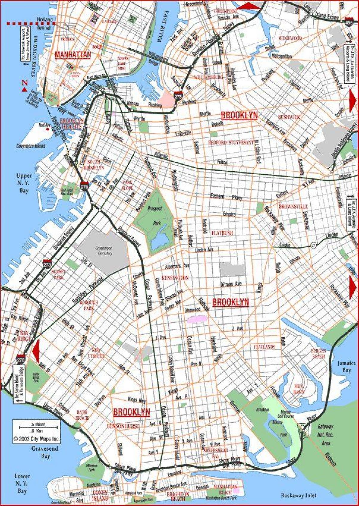 Plan des routes de Brooklyn