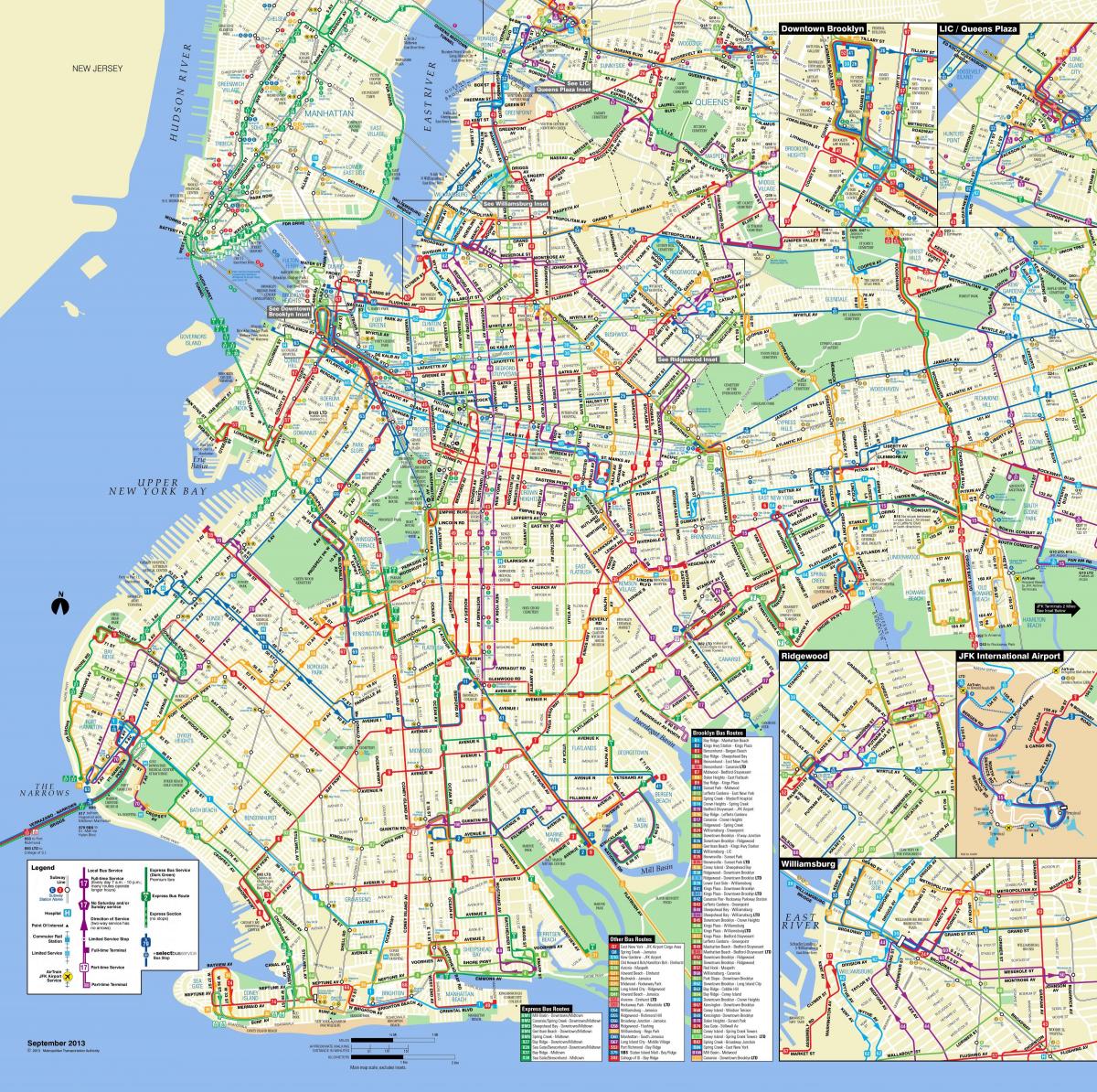 Plan des transports publics de Brooklyn